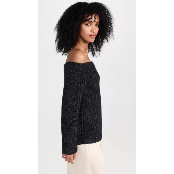 imageVince Womens Marl Off Shoulder SweaterH Charcoal