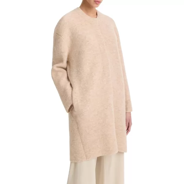 imageVince Womens Textured Soft Sculpt Car CoatH Wheat Cream