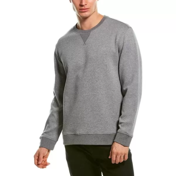 imageVince Mens Birdseye Double Knit Long Sleeve CrewHeather GreyHeather White