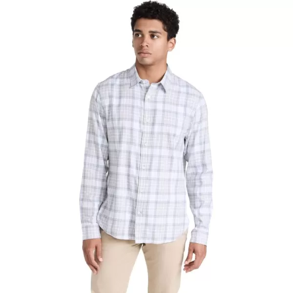 imageVince Mens Boulevard Plaid Long Sleeve ShirtLight Heather Grey