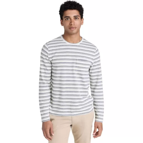 imageVince Mens Chevron Stripe Long Sleeve CrewOff WhiteCoastal