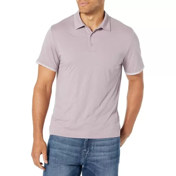 imageVince Mens Dbl Layer Stripe PoloDusty SkyDusty Sky Stripe