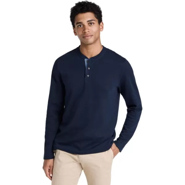 imageVince Mens Double Knit HenleyCoastalSmoke Blue