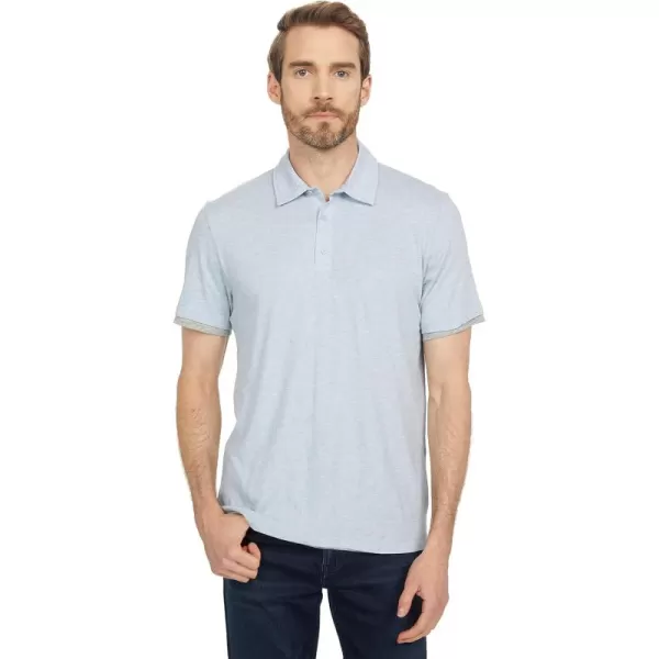 imageVince Mens Double Layer Short Sleeve PoloHeather Huntington BeachHeather Grey