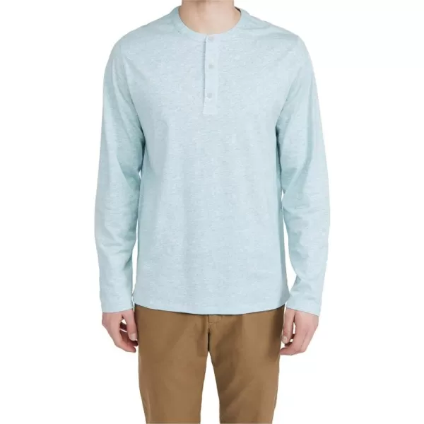 imageVince Mens Linen Textured LS HenleyH Shasta Blue