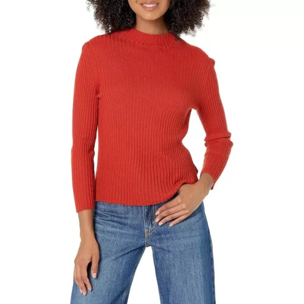 imageVince Womens 34 Sleeve Ribbed Mock NkEnokiTwilight