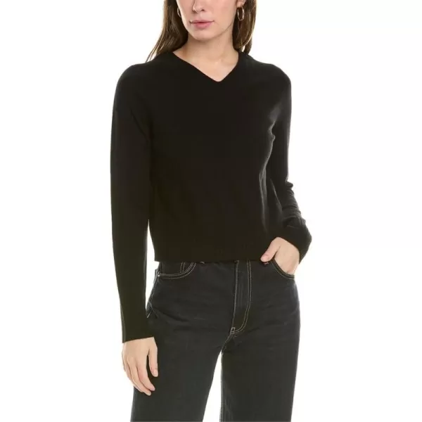 imageVince Womens Cropped V Neck PulloverBlack