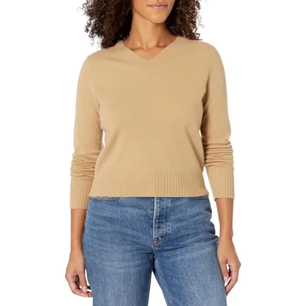 imageVince Womens Cropped V Neck PulloverCashew