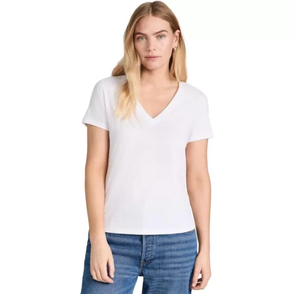 imageVince Womens Essential V Neck TeeOptic White