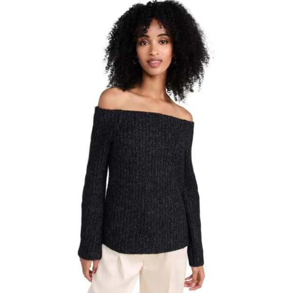 imageVince Womens Marl Off Shoulder SweaterH Charcoal