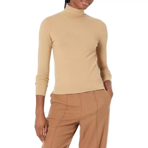 imageVince Womens Slim Turtleneck TopCashew