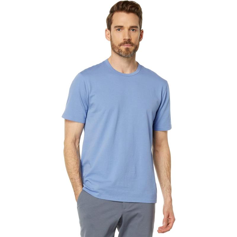 imageVince Mens Garment Dye Short Sleeve ShirtWashed Periwinkle