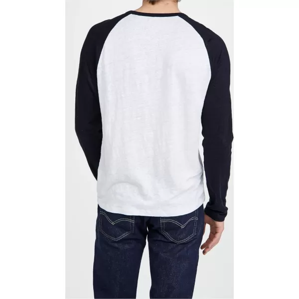 imageVince Mens Linen Baseball CrewCoastalOptic White