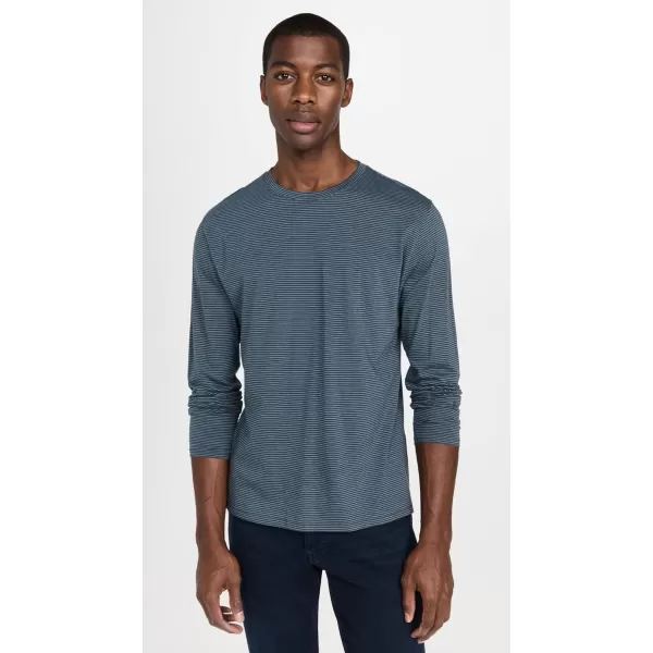 imageVince Mens Mini Stripe Crew TeeAzureFountain