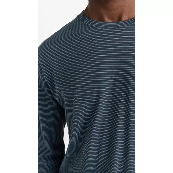 imageVince Mens Mini Stripe Crew TeeAzureFountain