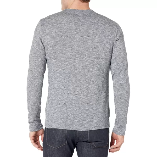 imageVince Mens Mouline LS CrewSteel BlueOff White