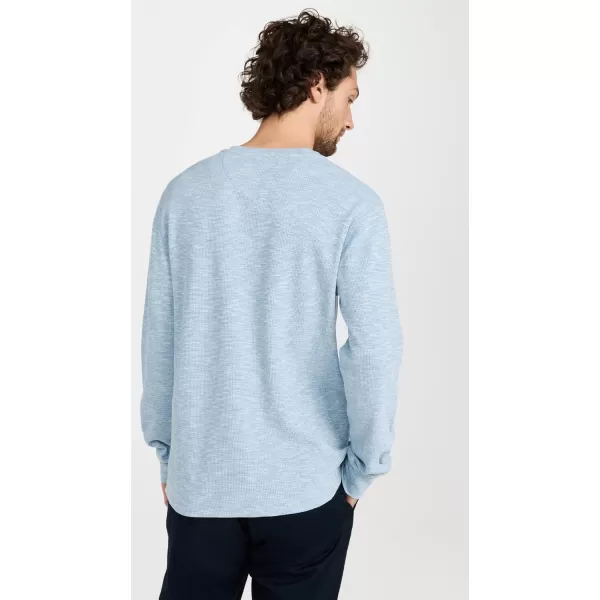 imageVince Mens Sun Faded Thermal Long Sleeve HenleyPacific Blue