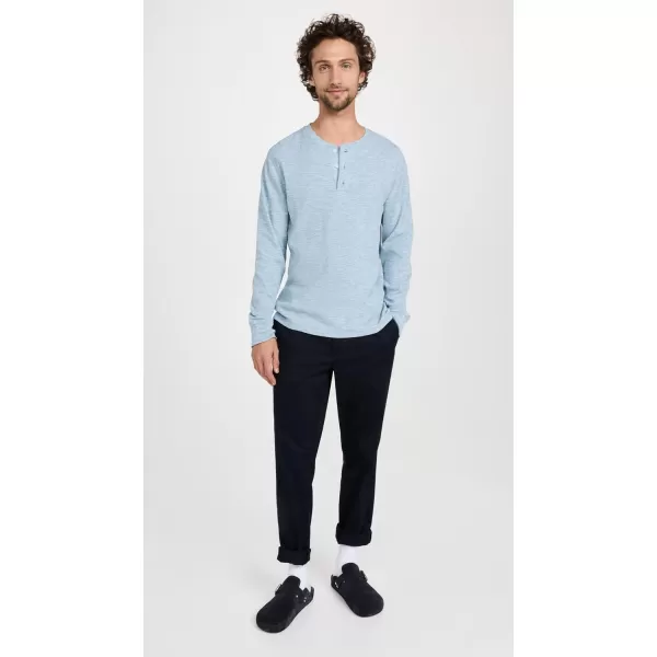 imageVince Mens Sun Faded Thermal Long Sleeve HenleyPacific Blue