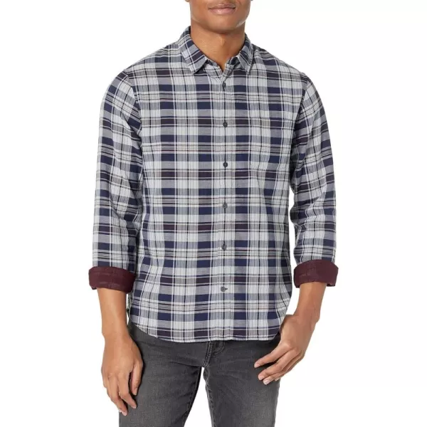 imageVince Mens Dbl Face Plaid LSOfficer Blue