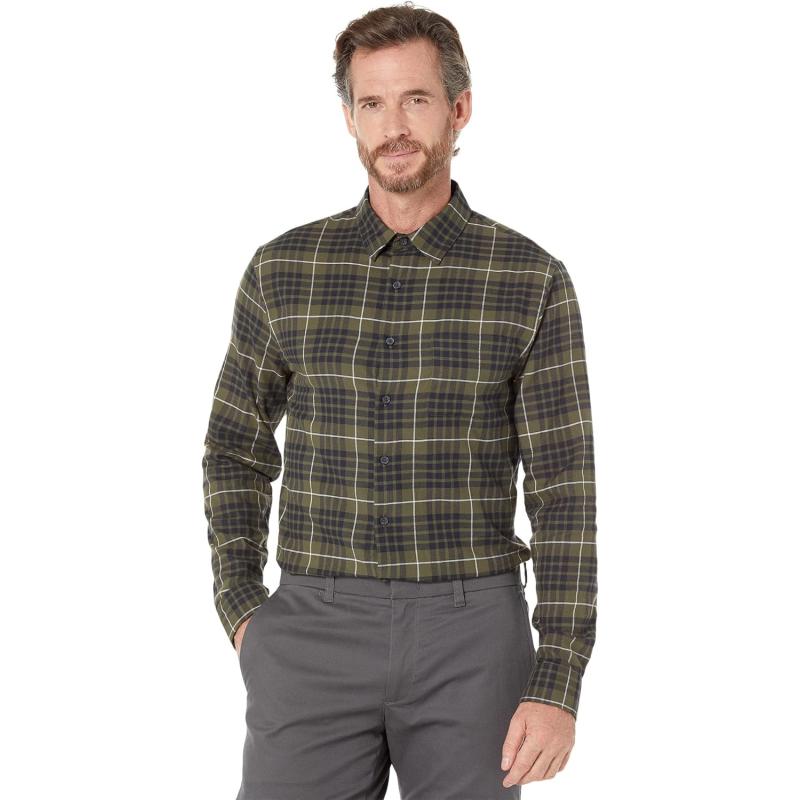 imageVince Mens Calabasas Plaid LSDk Olive FieldL