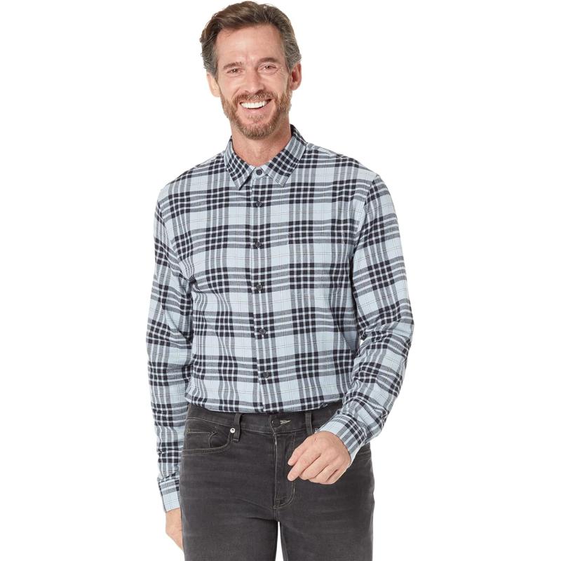 imageVince Mens Calabasas Plaid LSLt Blue LineL