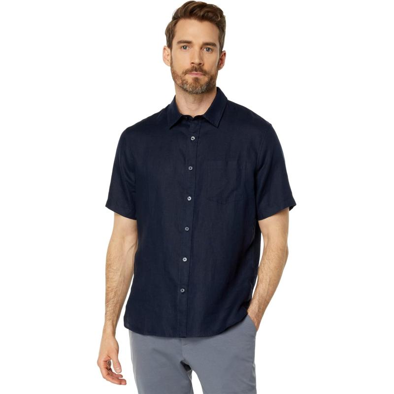 imageVince Mens Linen Short Sleeve ShirtCoastal