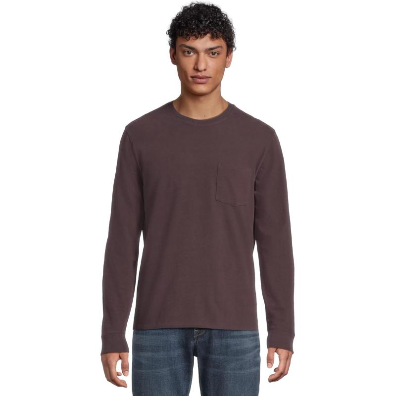 imageVince Mens Sueded Jersey Pkt CrewOxblood