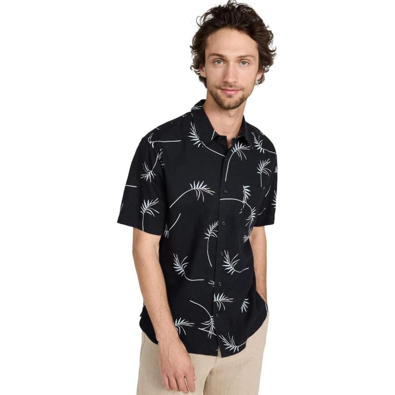 imageVince Mens Willow Leaf Short Sleeve ShirtCoastal