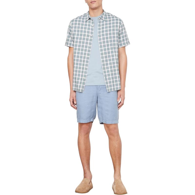 imageVince mens Cannes Plaid SSTeal Pool