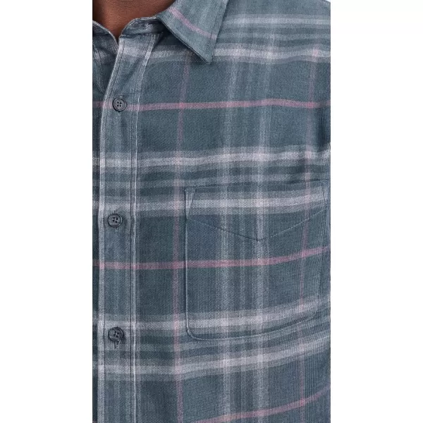 imageVince Mens Corduroy Plaid ShirtIris BlueChalk Pink