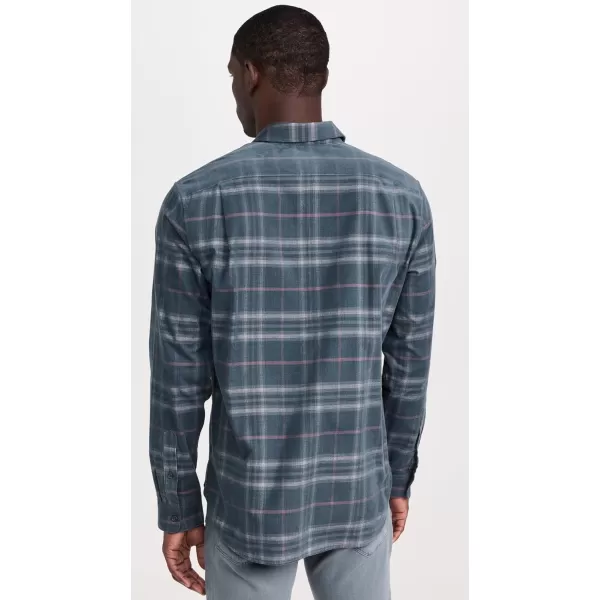 imageVince Mens Corduroy Plaid ShirtIris BlueChalk Pink