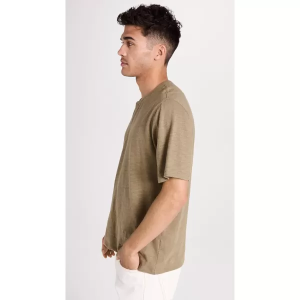 imageVince Mens Slub Split Neck TeeOlive Moss