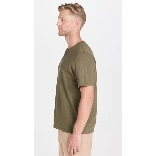 imageVince Mens Slub Split Neck TeeUniform Green