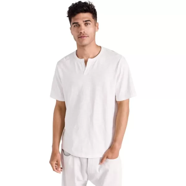 imageVince Mens Slub Split Neck TeeOffwhite