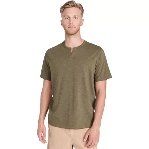 imageVince Mens Slub Split Neck TeeUniform Green