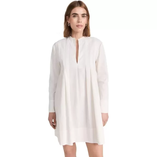 imageVince Womens Trapeze Pleats Long Sleeve DressOffwhite