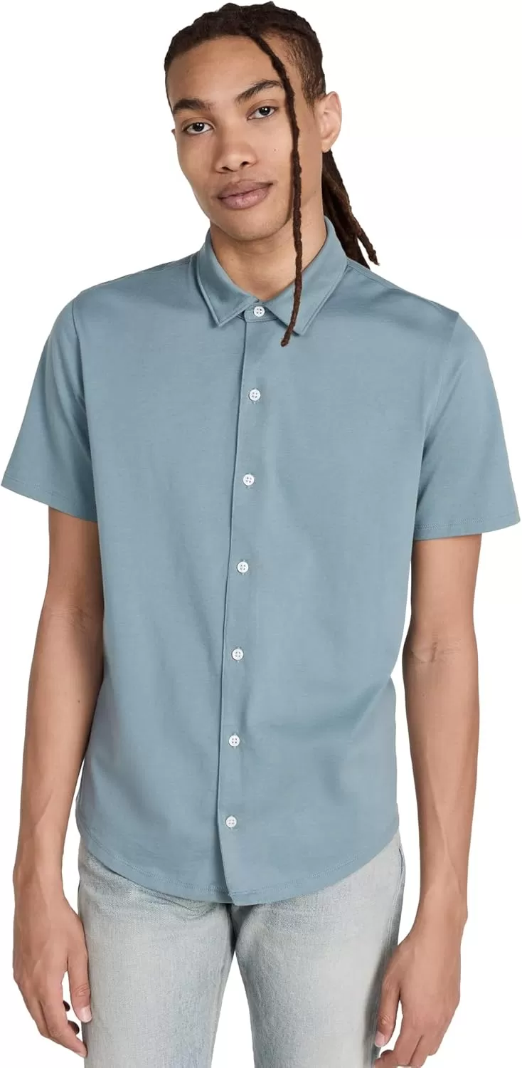 imageVince Mens Button Down ShirtTeal Pool