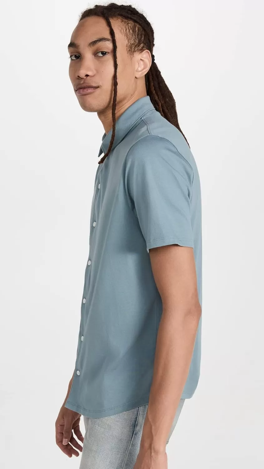imageVince Mens Button Down ShirtTeal Pool