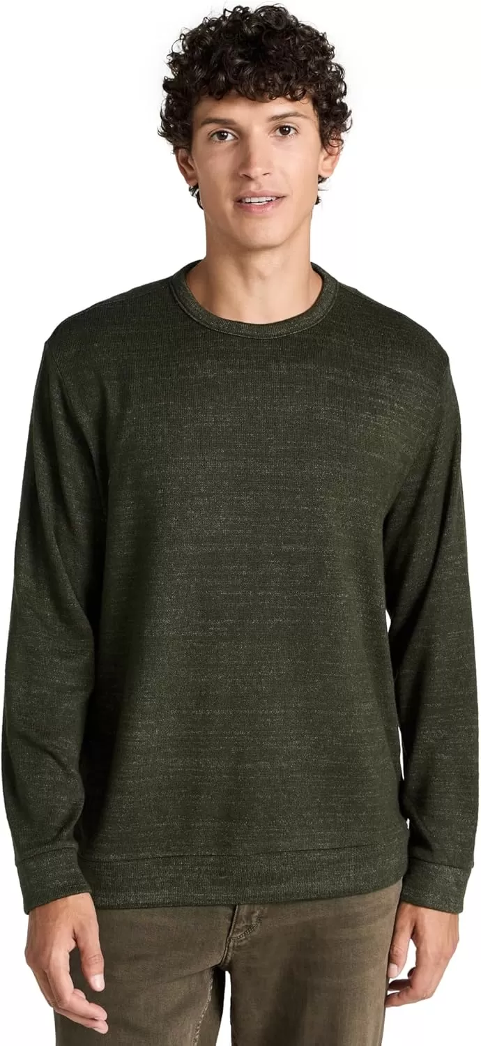 imageVince Mens Drapey Rayon CrewH Moss Green