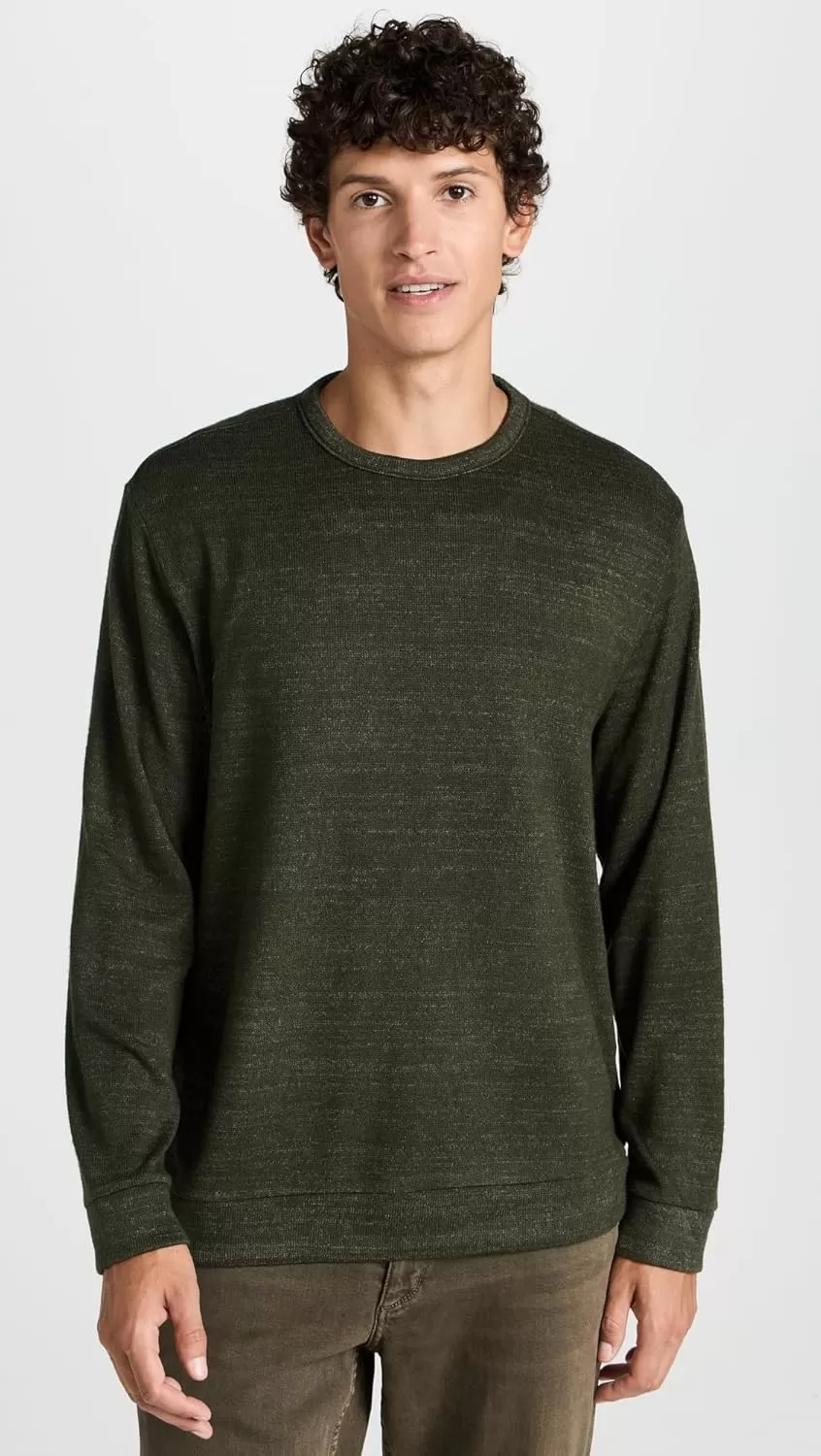 imageVince Mens Drapey Rayon CrewH Moss Green