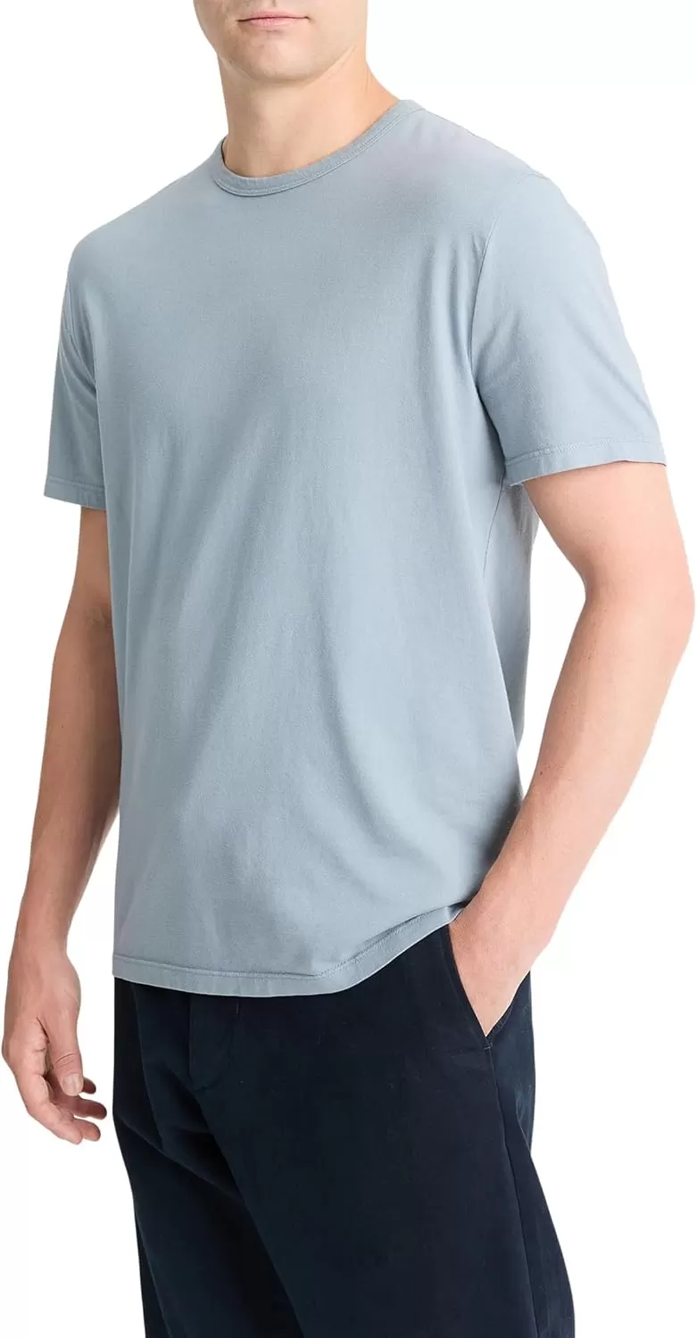 imageVince Mens Garment Dye Short Sleeve CrewWashed Blue Spruce