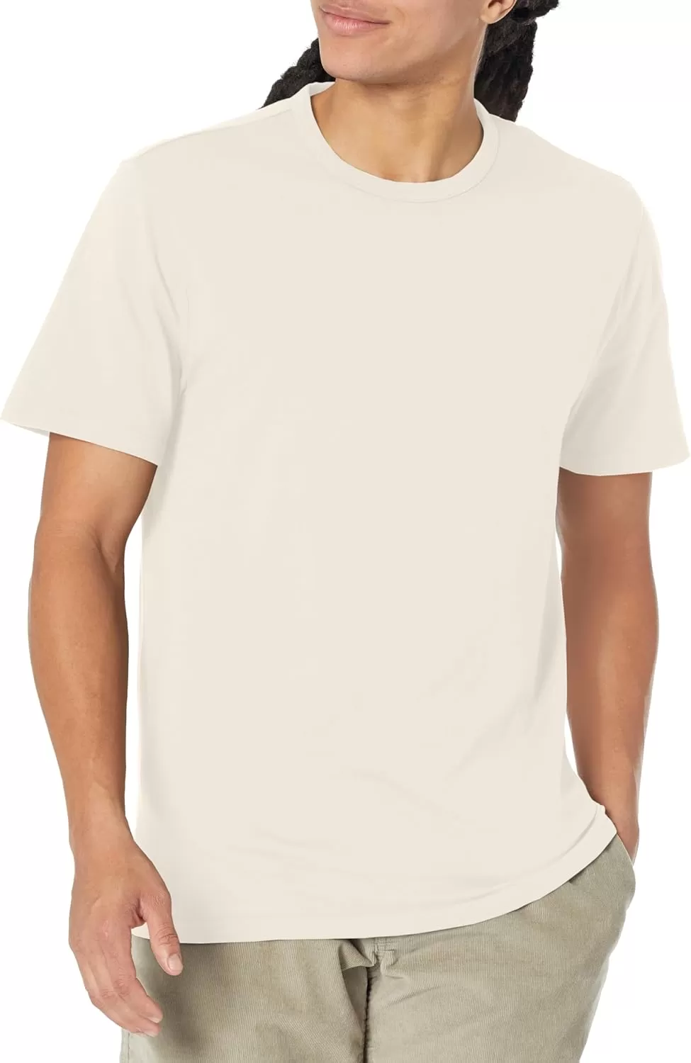 imageVince Mens Garment Dye Short Sleeve CrewWashed Deco Cream