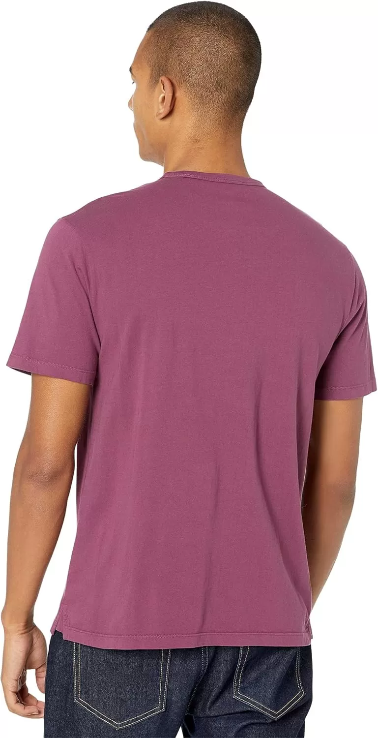 imageVince Mens Garment Dye Short Sleeve CrewWashed Hyperion Berry