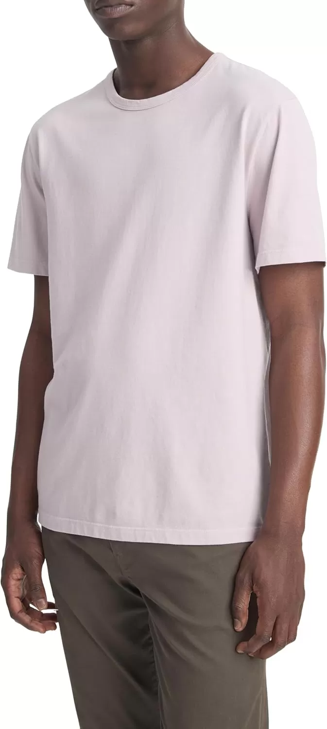 imageVince Mens Garment Dye Short Sleeve CrewWashed Ink Rose