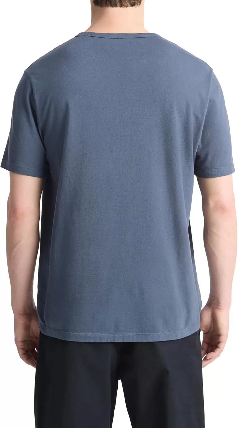 imageVince Mens Garment Dye Short Sleeve CrewWashed Venice Blue