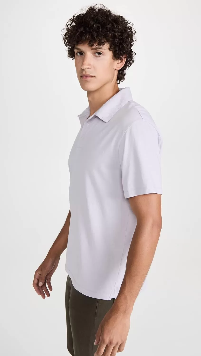 imageVince Mens Garment Dye Short Sleeve PoloPurple Dust