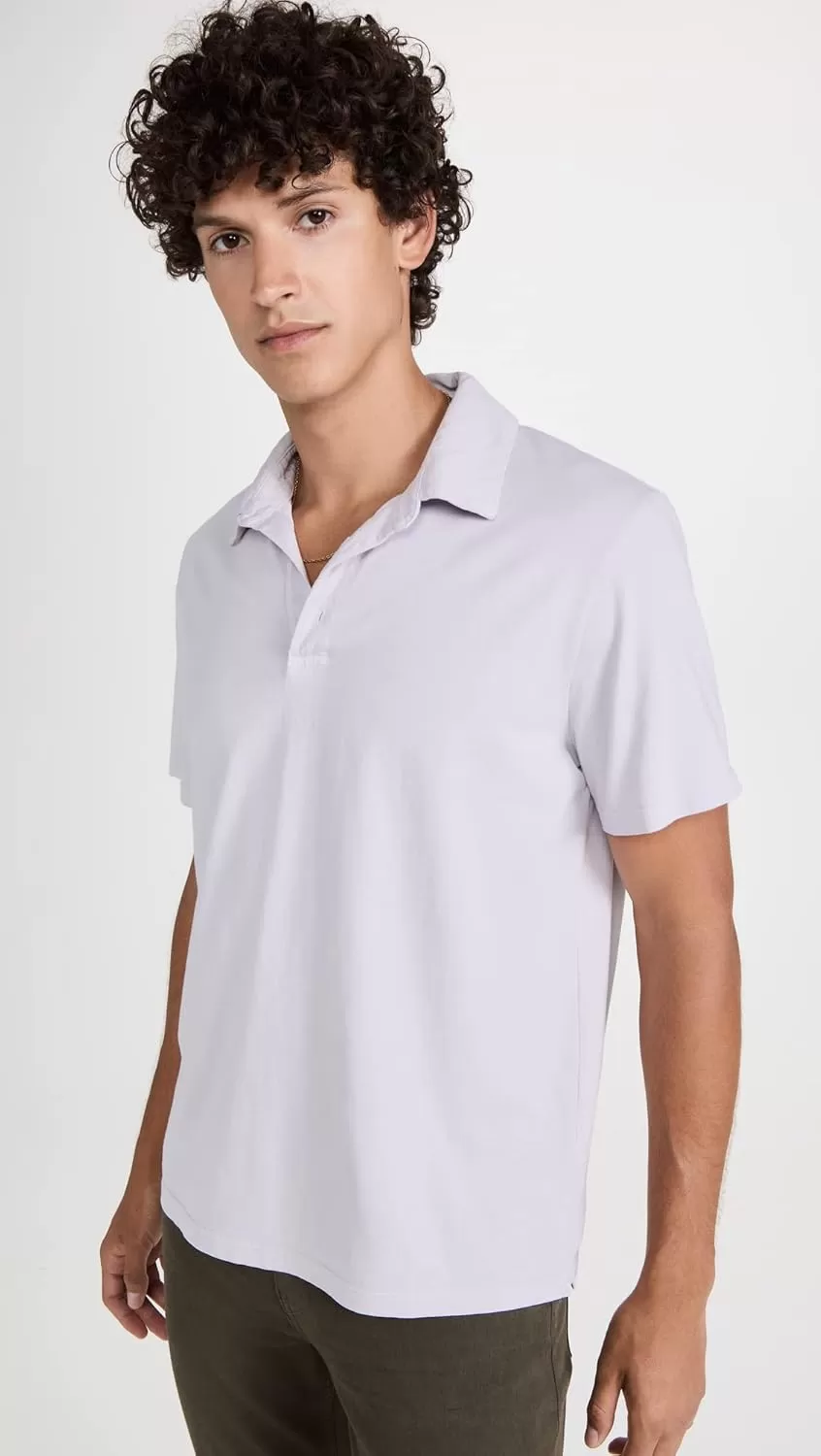 imageVince Mens Garment Dye Short Sleeve PoloPurple Dust