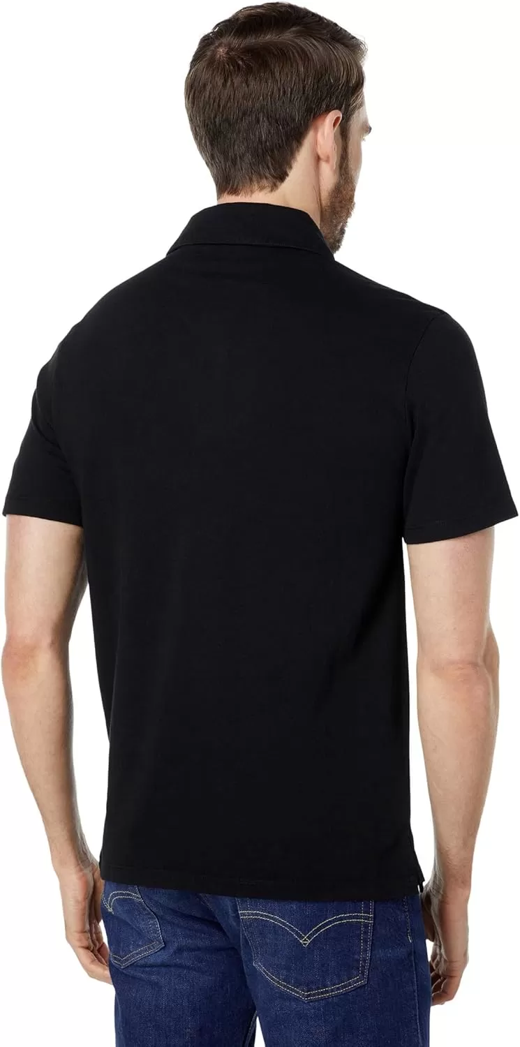 imageVince Mens Garment Dye Short Sleeve PoloTrue Black