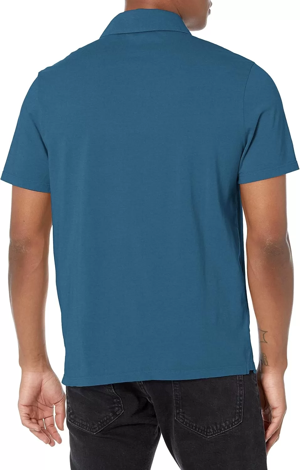 imageVince Mens Garment Dye Short Sleeve PoloWashed Brisk Blue