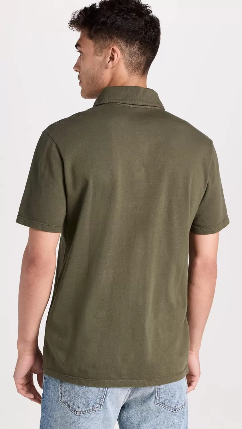 imageVince Mens Garment Dye Short Sleeve PoloWashed Cypress